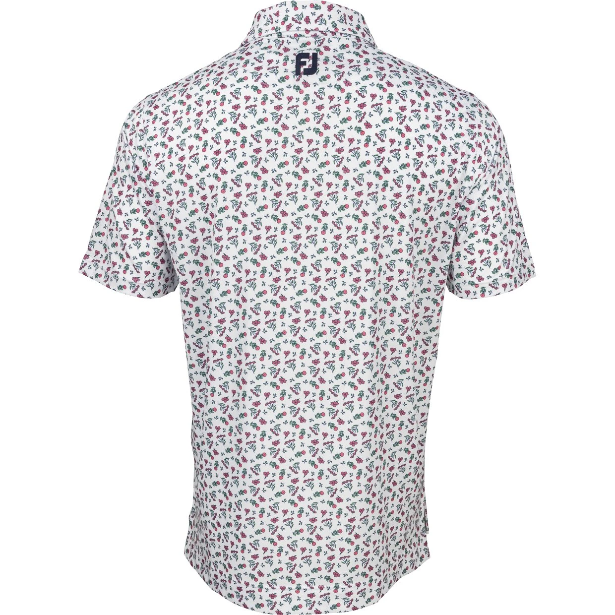 FootJoy Mini Floral Lisle Self Color Polo Shirt Polo Short Sleeve Golf Apparel - Image 2