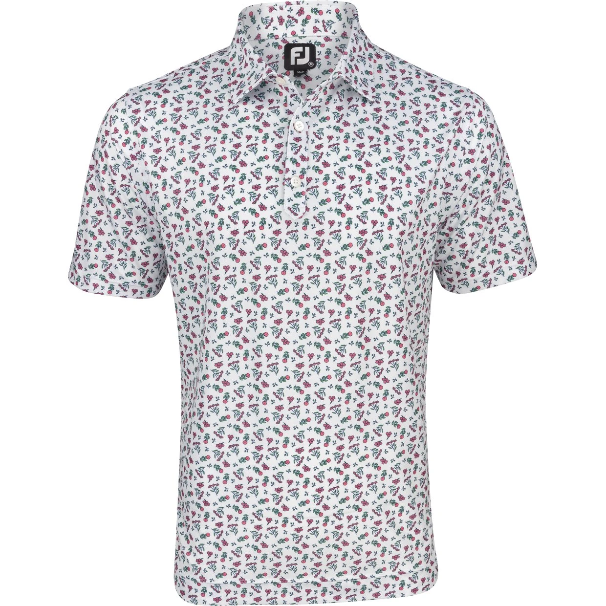 FootJoy Mini Floral Lisle Self Color Polo Shirt Polo Short Sleeve Golf Apparel
