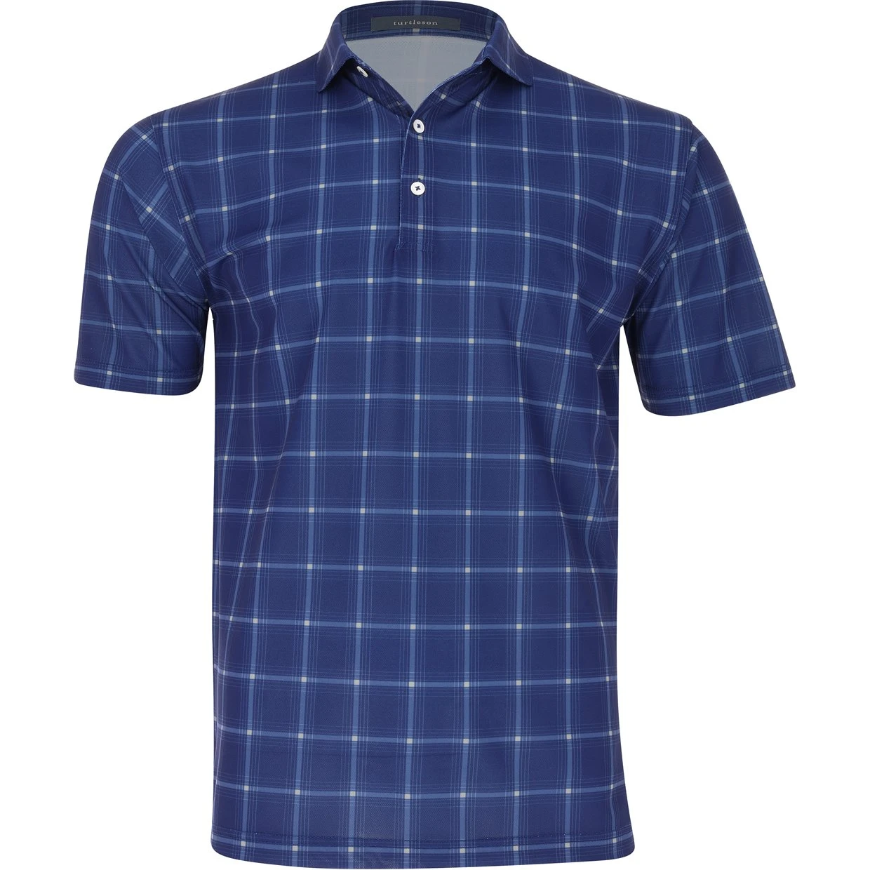 Turtleson Davis Plaid Pique Performance Shirt Polo Short Sleeve Golf Apparel
